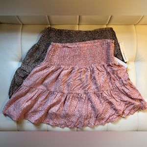 Urban Romantics Cheetah Print Skirt Set (Pink and Brown)